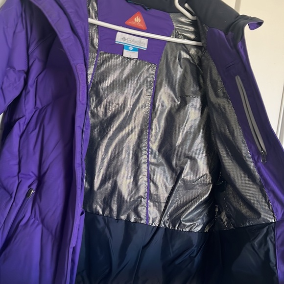 Vivid purple Columbia down Omni-heat jacket-small- removable hood- removable fur - Picture 4 of 14